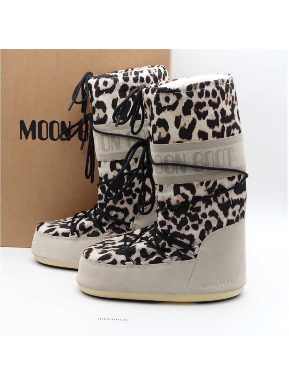 NEW Moon Boot Icon Suede Snow Boots 80D1403190-V020 Leopard